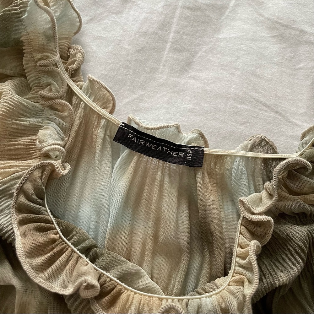 Y2K • Earthy Chiffon Top - Picture 3 of 9